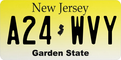 NJ license plate A24WVY