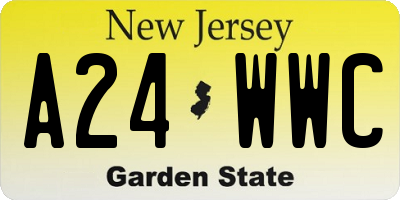 NJ license plate A24WWC
