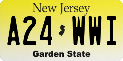 NJ license plate A24WWI