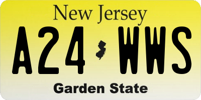 NJ license plate A24WWS