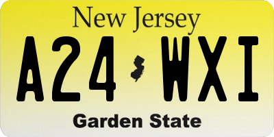 NJ license plate A24WXI
