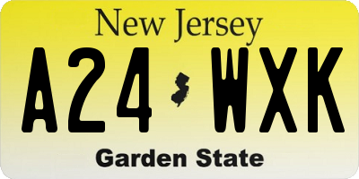 NJ license plate A24WXK
