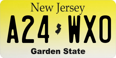 NJ license plate A24WXO