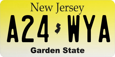 NJ license plate A24WYA