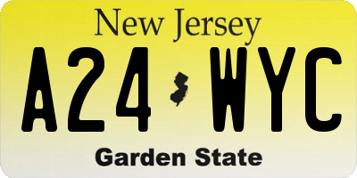 NJ license plate A24WYC