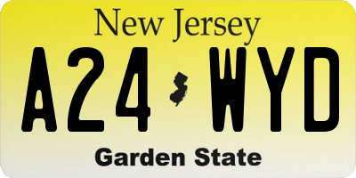 NJ license plate A24WYD