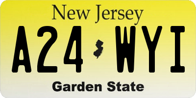 NJ license plate A24WYI