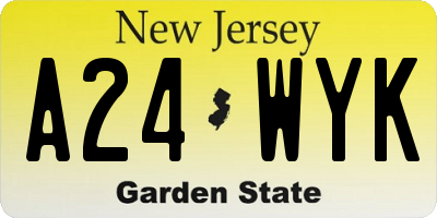 NJ license plate A24WYK