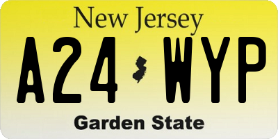 NJ license plate A24WYP