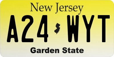 NJ license plate A24WYT