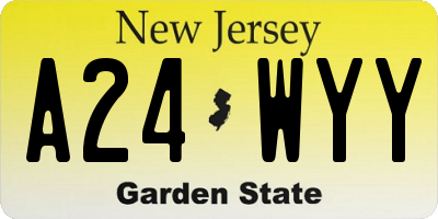 NJ license plate A24WYY