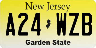NJ license plate A24WZB