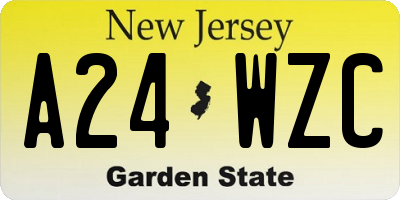 NJ license plate A24WZC