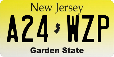 NJ license plate A24WZP