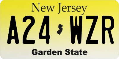 NJ license plate A24WZR