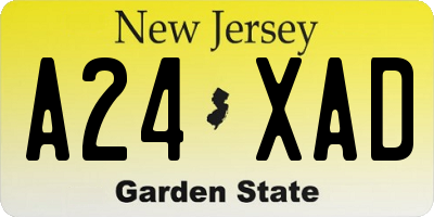 NJ license plate A24XAD