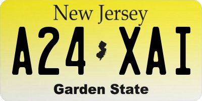 NJ license plate A24XAI