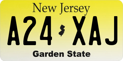 NJ license plate A24XAJ