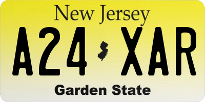 NJ license plate A24XAR