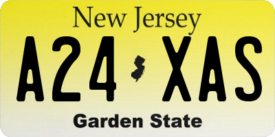 NJ license plate A24XAS