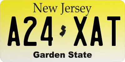 NJ license plate A24XAT