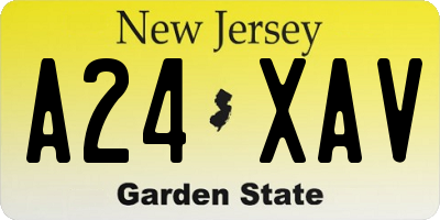NJ license plate A24XAV