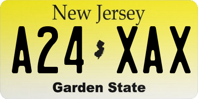 NJ license plate A24XAX