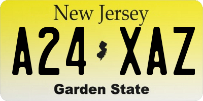 NJ license plate A24XAZ