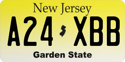 NJ license plate A24XBB