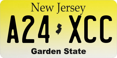 NJ license plate A24XCC