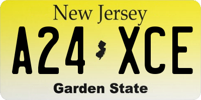 NJ license plate A24XCE