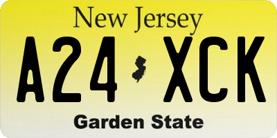 NJ license plate A24XCK