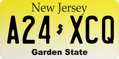 NJ license plate A24XCQ