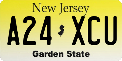 NJ license plate A24XCU