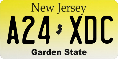 NJ license plate A24XDC