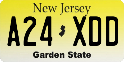 NJ license plate A24XDD