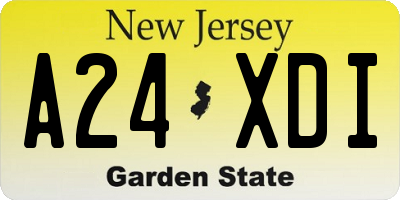 NJ license plate A24XDI