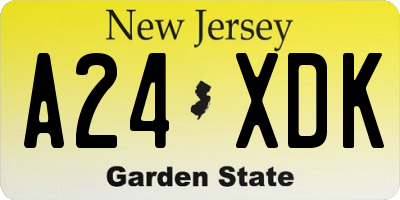 NJ license plate A24XDK