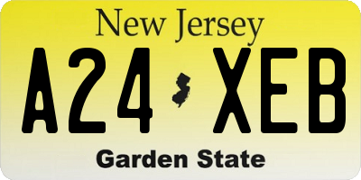 NJ license plate A24XEB