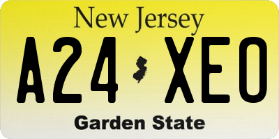 NJ license plate A24XEO