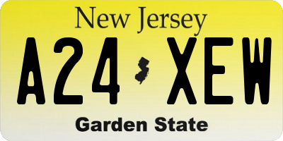 NJ license plate A24XEW