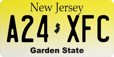 NJ license plate A24XFC