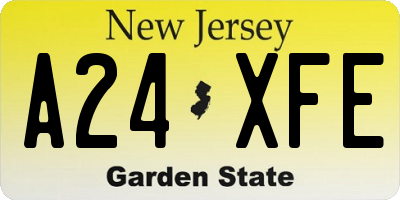NJ license plate A24XFE