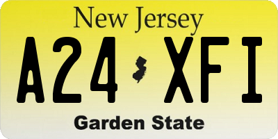 NJ license plate A24XFI