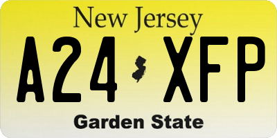 NJ license plate A24XFP