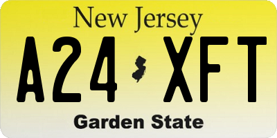 NJ license plate A24XFT