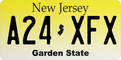 NJ license plate A24XFX