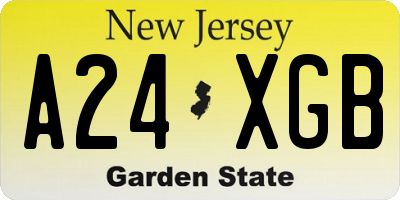 NJ license plate A24XGB
