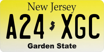 NJ license plate A24XGC