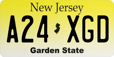 NJ license plate A24XGD
